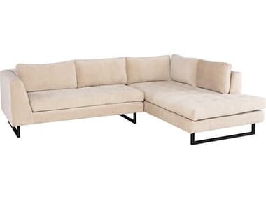 Nuevo Janis 104" Wide Beige Fabric Upholstered Sectional Sofa NUEHGSC815