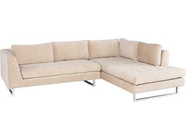 Nuevo Janis Almond / Silver Brushed Left Arm Facing Sectional Sofa NUEHGSC857