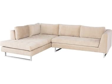 Nuevo Janis Almond / Silver Brushed Right Arm Facing Sectional Sofa NUEHGSC859