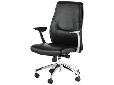 Nuevo Klause Black Faux Leather Adjustable Executive Desk Chair NUEKLAUSEOFFICECHAIR