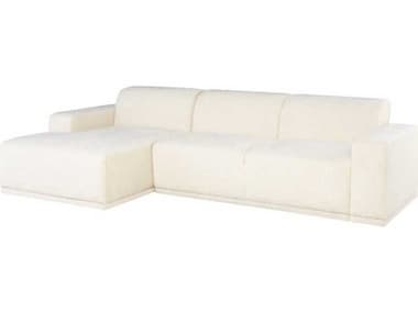 Nuevo Leo 115" Wide White Fabric Upholstered Sectional Sofa NUEHGSC712