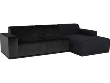 Nuevo Leo Shadow Grey / Activated Charcoal Sectional Sofa with Right Chaise NUEHGSC908
