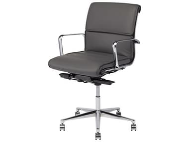 Nuevo Lucia Gray Faux Leather Adjustable Computer Office Chair NUEHGJL288