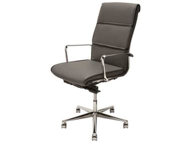 Nuevo Lucia Gray Faux Leather Adjustable Computer Office Chair NUELUCIAOFFICECHAIRHIGHBACK