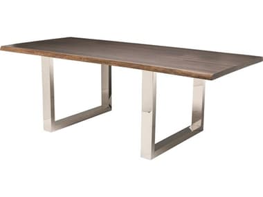 Nuevo Lyon 78" Rectangular Wood Matte Seared Silver Dining Table NUEHGSR163