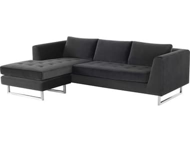 Nuevo Matthew 93" Wide Gray Fabric Upholstered Sectional Sofa NUEHGSC273
