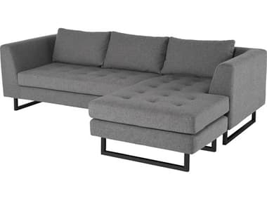 Nuevo Matthew 93" Wide Gray Fabric Upholstered Sectional Sofa NUEHGSC562