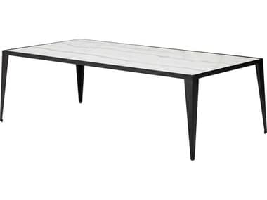 Nuevo Mink 50&quot; Rectangular Marble Polished White Black Coffee Table NUEHGNA136