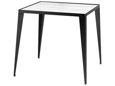 Nuevo Mink 22" Square Marble Polished White Black End Table NUEHGNA130