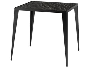 Nuevo Mink 22" Square Marble Polished Black Wood Vein End Table NUEHGNA133