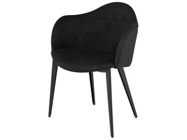 Nuevo Nora Black Fabric Upholstered Arm Dining Chair NUEHGNE176