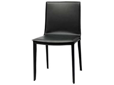 Nuevo Palma Leather Black Upholstered Side Dining Chair NUEPALMADININGCHAIR