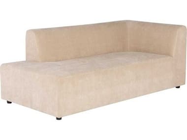 Nuevo Parla 75" Almond Black Matte Beige Fabric Upholstered LAF Chaise NUEHGSC886
