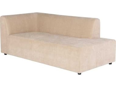 Nuevo Parla 75" Almond Black Matte Beige Fabric Upholstered RAF Chaise NUEHGSC887