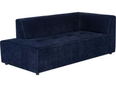Nuevo Parla 75" Twilight Black Matte Blue Fabric Upholstered Chaise NUEHGSC898