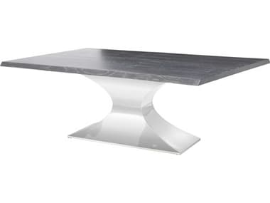 Nuevo Praetorian 96" Rectangular Wood Matte Oxidized Grey Silver Dining Table NUEHGSX230