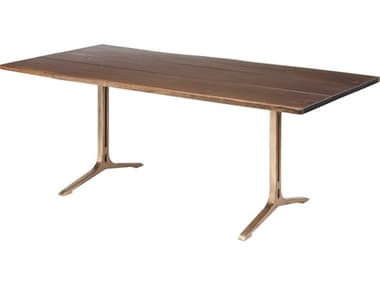 Nuevo Samara 78" Rectangular Wood Matte Seared Bronze Dining Table NUEHGSR556