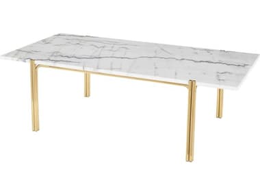 Nuevo Sussur 48" Rectangular Marble Polished White Gold Coffee Table NUEHGNA507