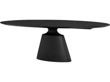 Nuevo Taji 78" Oval Ceramic Black Dining Table NUEHGNE285