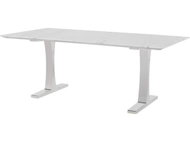 Nuevo Toulouse Polished White / Silver 78'' Wide Rectangular Dining Table NUEHGNA480