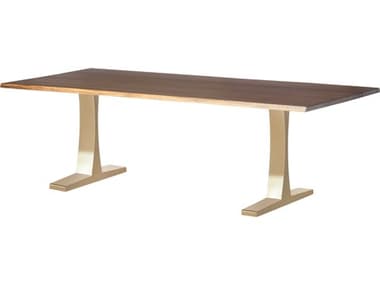 Nuevo Toulouse 78" Rectangular Wood Matte Seared Gold Dining Table NUEHGSX189