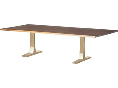 Nuevo Toulouse 112" Rectangular Wood Matte Seared Gold Dining Table NUEHGSX191
