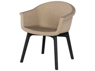 Nuevo Vitale Ash Wood Beige Fabric Upholstered Arm Dining Chair NUEHGEM879