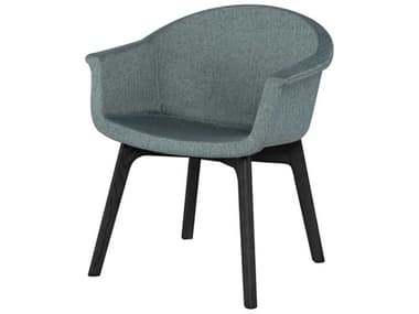 Nuevo Vitale Ash Wood Black Fabric Upholstered Arm Dining Chair NUEHGEM881
