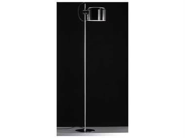 Oluce Coupe 55&quot; Tall Lacquered Black Chrome Floor Lamp OE3321BL