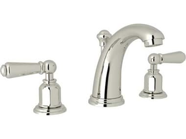 Perrin and Rowe Edwardian Polished Nickel High Neck Widespread Lavatory Faucet with Lever Handles PARU3760LPN2