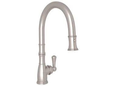 Perrin and Rowe Georgian Satin Nickel Era Pull-Down Faucet With Lever Handle PARU4744STN2