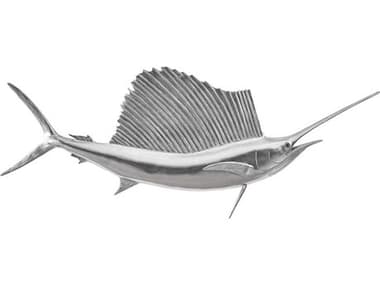 Phillips Collection Silver Leaf Sail Fish Sculpture Metal Wall Art PHCPH100658