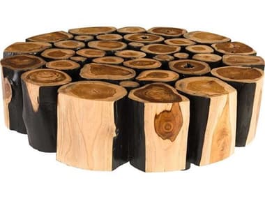 Phillips Collection 42" Round Wood Natural Charred Coffee Table PHCTH81392