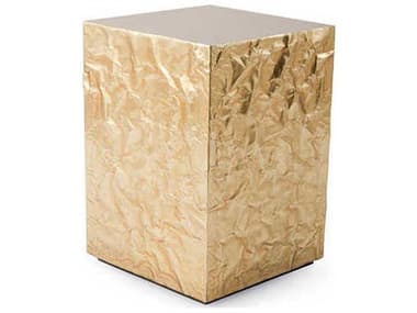 Phillips Collection Crumpled 14" Square Metal Gold Leaf End Table PHCPH66776
