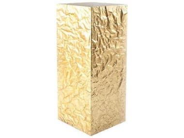 Phillips Collection Crumpled 14" Square Metal Gold Leaf End Table PHCPH66777