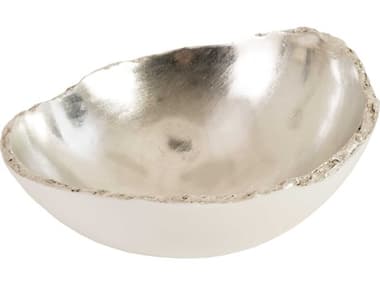 Phillips Collection Dann Foley Silver Leaf / Pearl White Decorative Broken Egg Bowl PHCPH67622