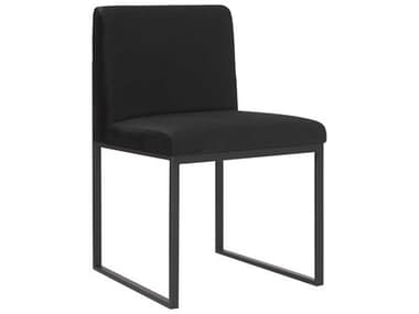 Phillips Collection Black Fabric Upholstered Side Dining Chair PHCPH99960