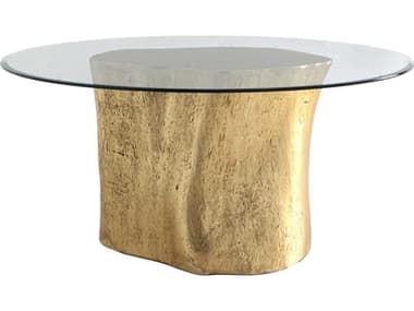 Phillips Collection 60" Round Glass Gold Leaf Dining Table PHCPH57269
