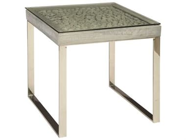 Phillips Collection 23" Square Glass Silver Grey End Table PHCPH84445