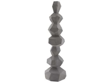 Phillips Collection Grey Faceted Rock Column Sculpture PHCPH100225