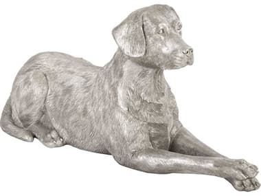 Phillips Collection Silver Leaf Laying Labrador Sculpture PHCPH81459