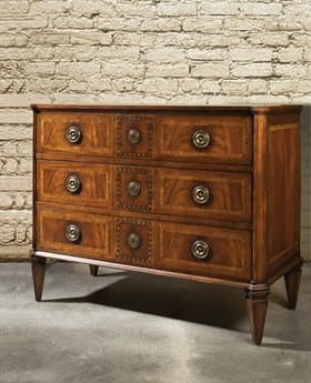 Port Eliot 46" Wide 3-Drawers Brown Mahogany Wood Dresser PETPE137M