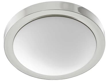 Quorum Contempo 13" 2-Light Polished Nickel Glass Bowl Flush Mount QM35051362