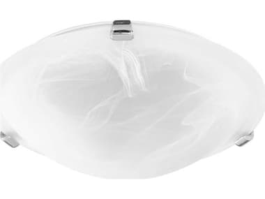 Quorum Faux 12" 2-Light Polished Nickel Glass Bowl Flush Mount QM30001262