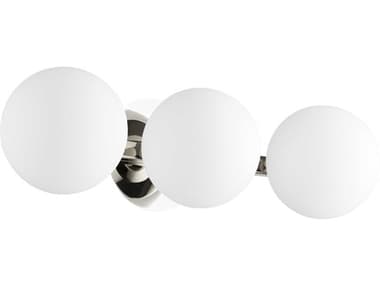 Quorum Globe 21" Wide 3-Light Polished Nickel Glass Vanity Light QM539362
