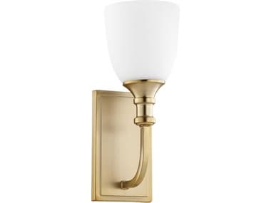 Quorum Richmond 5" Wide 1-Light Aged Brass Glass Vanity Light QM5411180