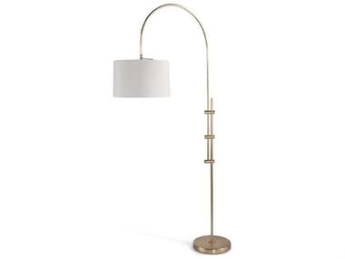Regina Andrew Arc 84" Tall Natural Brass Linen Floor Lamp REG141004NB