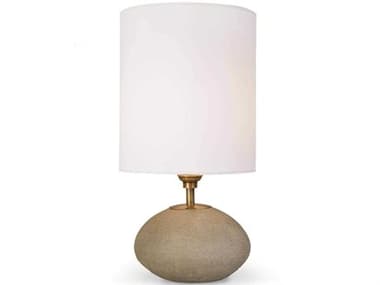 Regina Andrew Concrete Mini Orb Natural with Polished Brass With Linen Gray Table Lamp REG131048