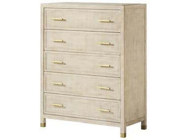 Sonder Living 42&quot; Wide 5-Drawers Ivory Gold Beige Poplar Wood Accent Chest RD0804165