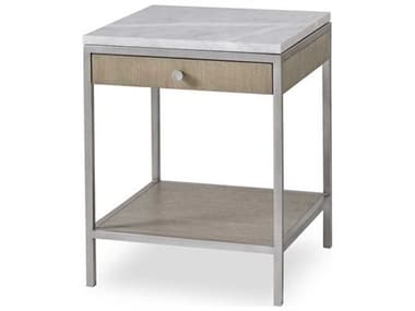 Sonder Living Paxton 16" Square Marble Silver Oak With Brushed Nickel End Table RD0801238